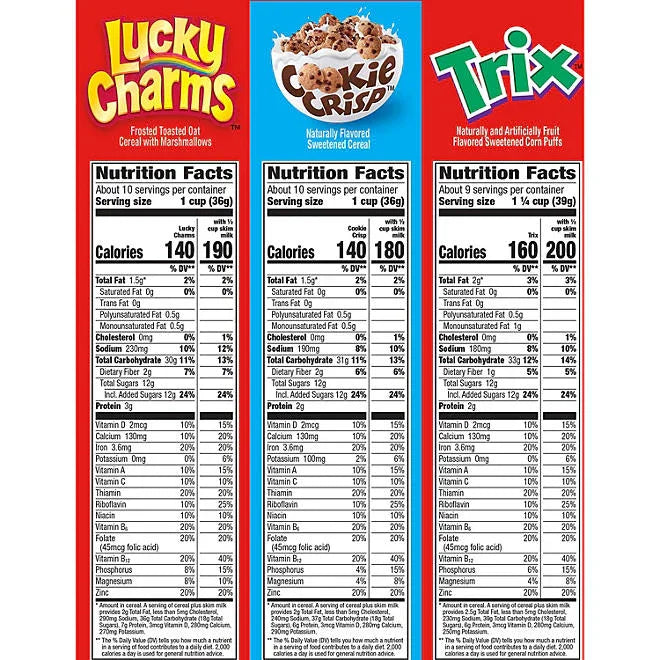 General Mills Cereal, Variety Pack