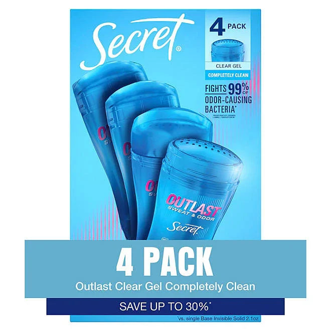 Secret Outlast Clear Gel Deodorant (4 pk.)