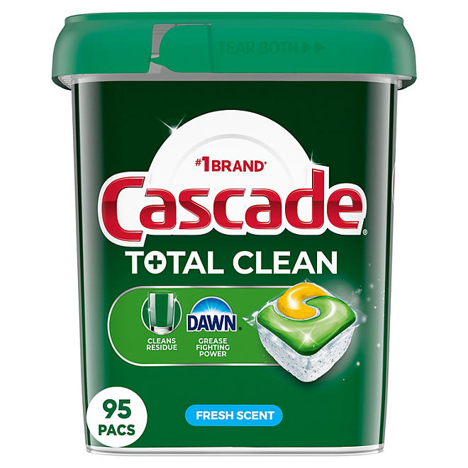Cascade Total Clean Dishwasher Detergent Fresh 95 Pcs