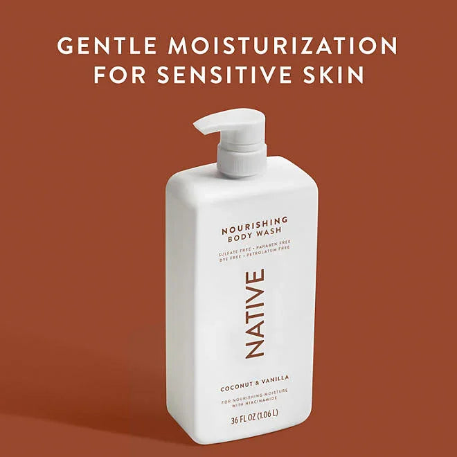 Native Nourishing Body Wash, Coconut & Vanilla,  2 pk.