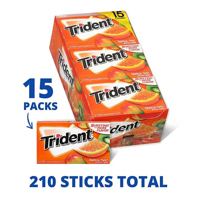 Trident Tropical Twist Sugar Free Gum