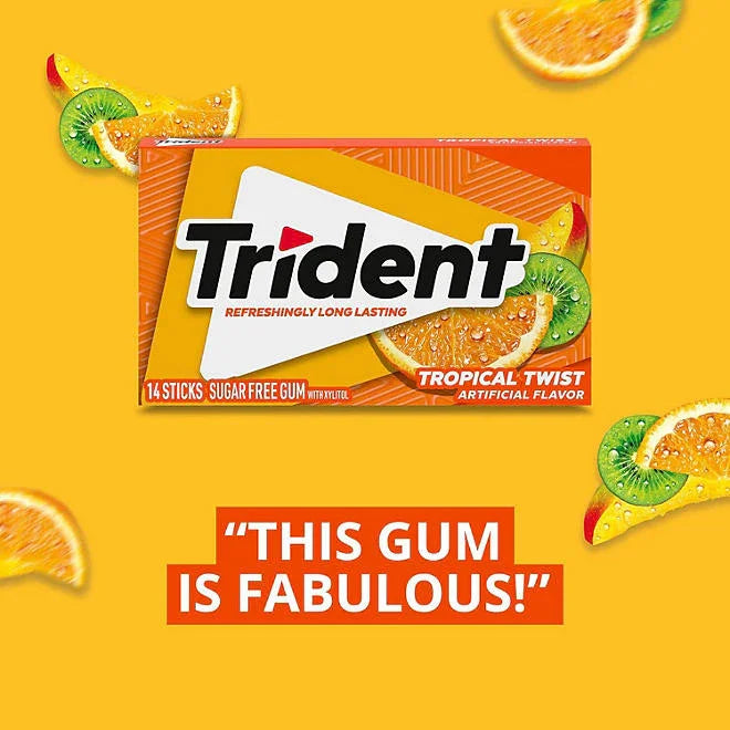 Trident Tropical Twist Sugar Free Gum