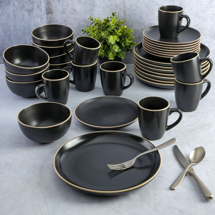 Gibson Home 32-Piece Essential Round Dinnerware Set,