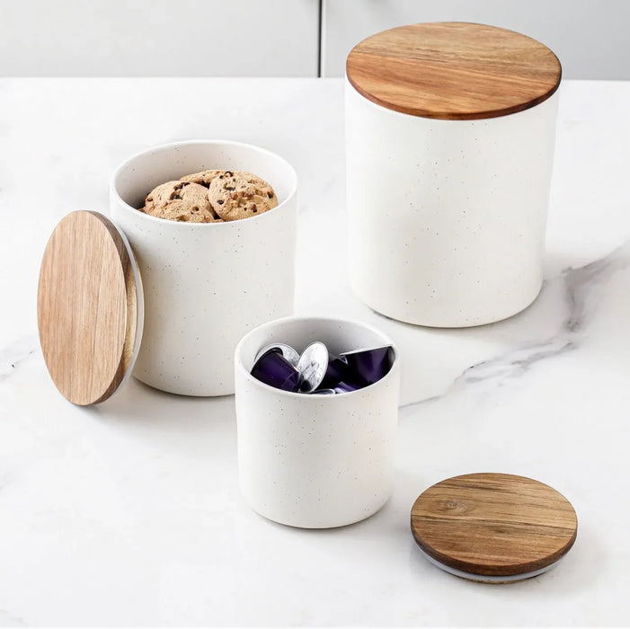 4-piece Canister With Acacia Wood Lid Set - ShopUSA - Kenya