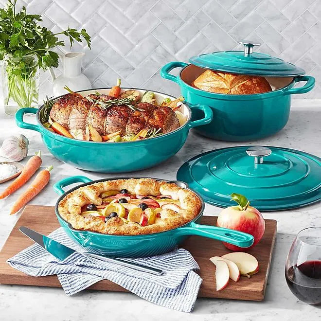 5-Piece Enamel Cast Iron Set - ShopUSA - Kenya