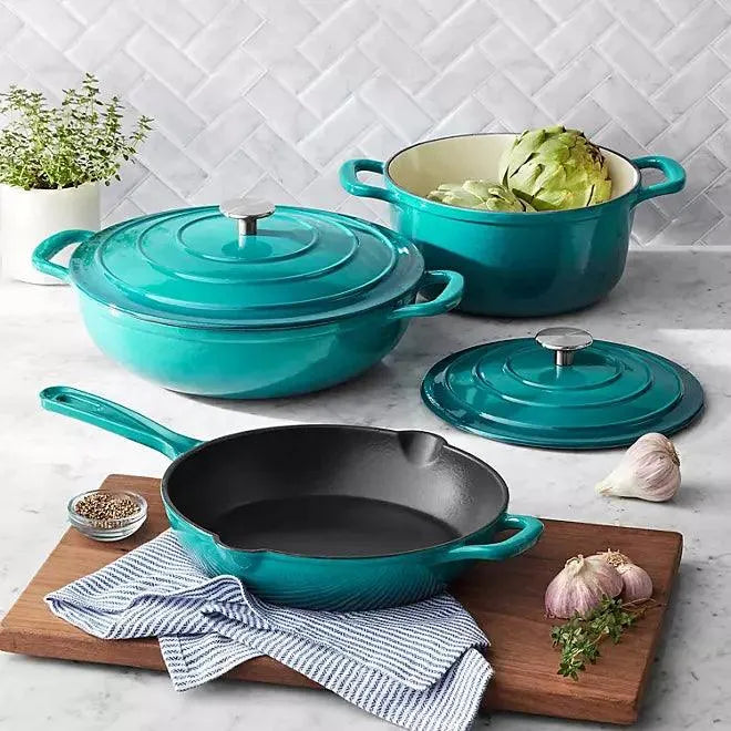 5-Piece Enamel Cast Iron Set - ShopUSA - Kenya