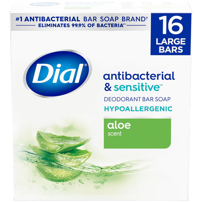 Dial Antibacterial Bar Soap, Aloe Scent, 16 bars