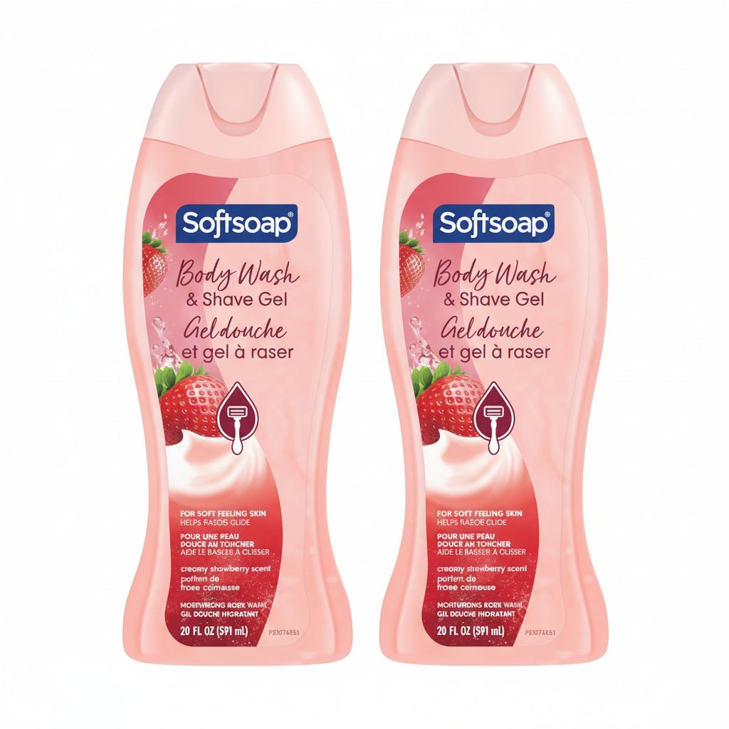 Shave Gel and Body Wash - SoftSoap Shave Gel and Body Wash 2 in 1 Strawberry