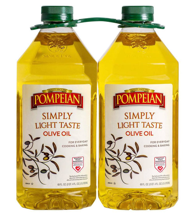 Pompeian Simply Light Taste Olive Oil, 2 Liter,( 1 bottle)