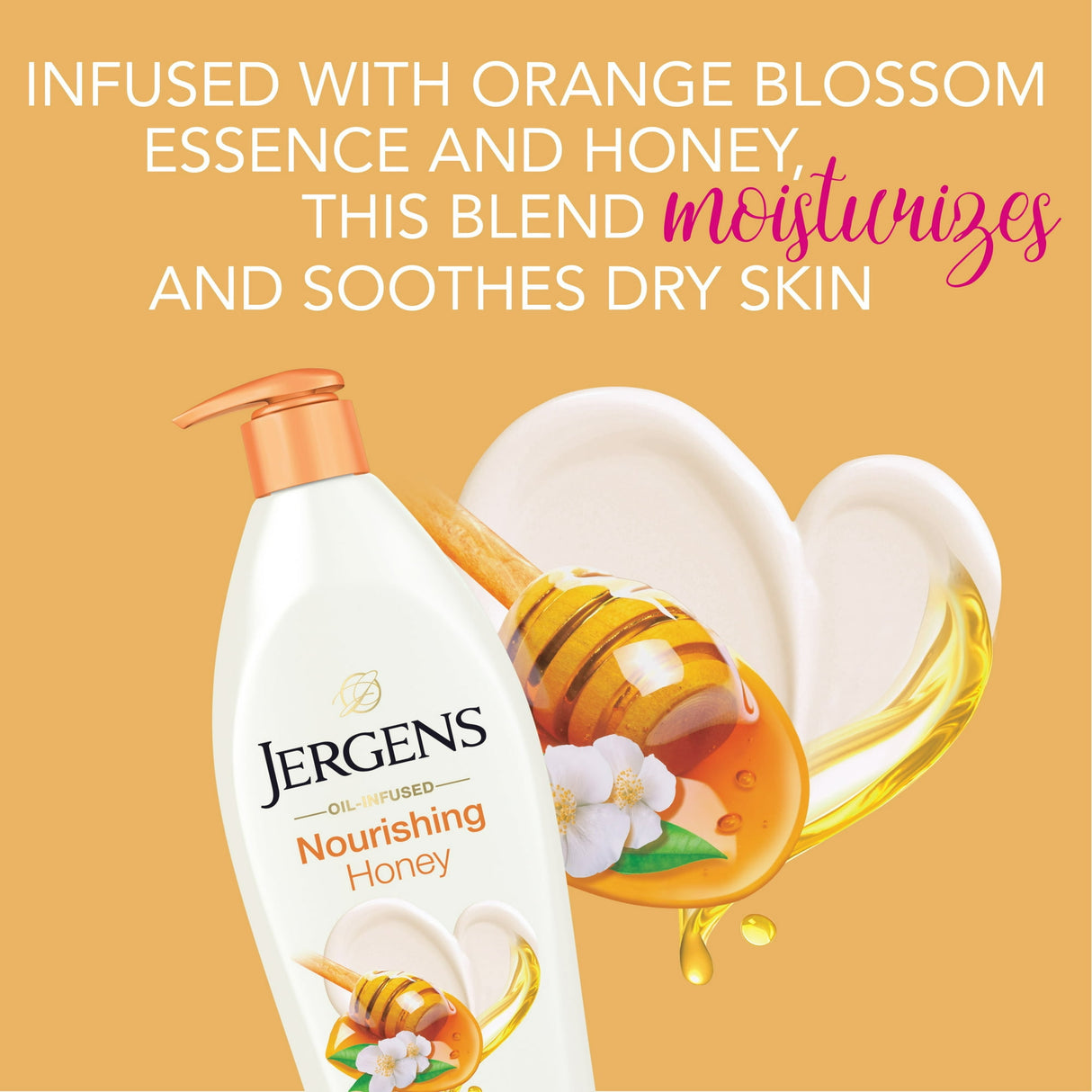 Jergens with Nourishing Honey Moisturizer Lotion for Dry Skin