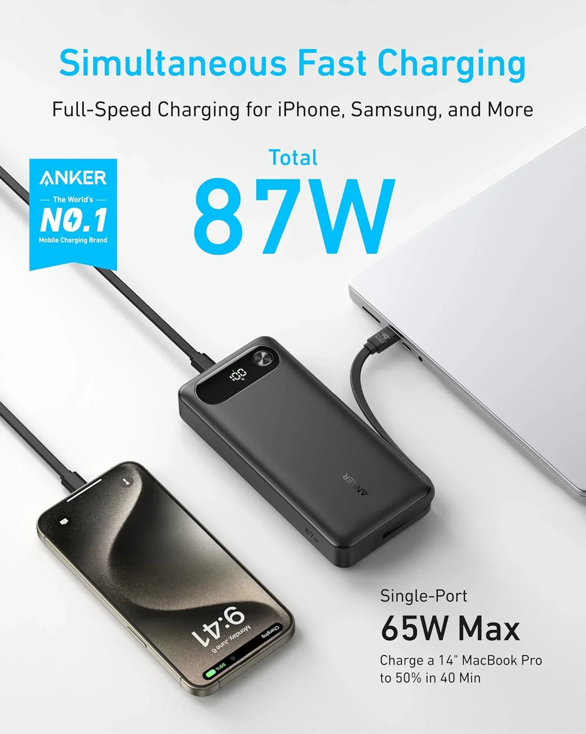 Anker Laptop Power Bank, Portable Charger (20,00mAh/87W) - ShopUSA - Kenya