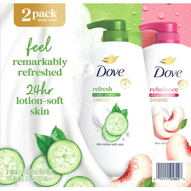 Dove Refresh & Rebalance Body Wash, 2 pk.