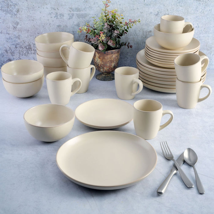 Gibson Home 32-Piece Essential Round Dinnerware Set,