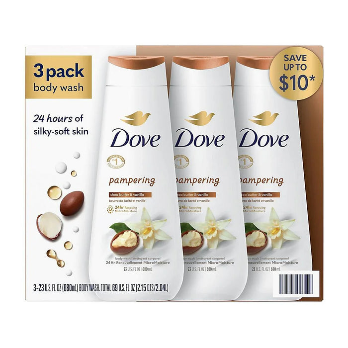 Dove Pampering Shea Butter & Vanilla Body Wash, 3 pk. - ShopUSA - Kenya