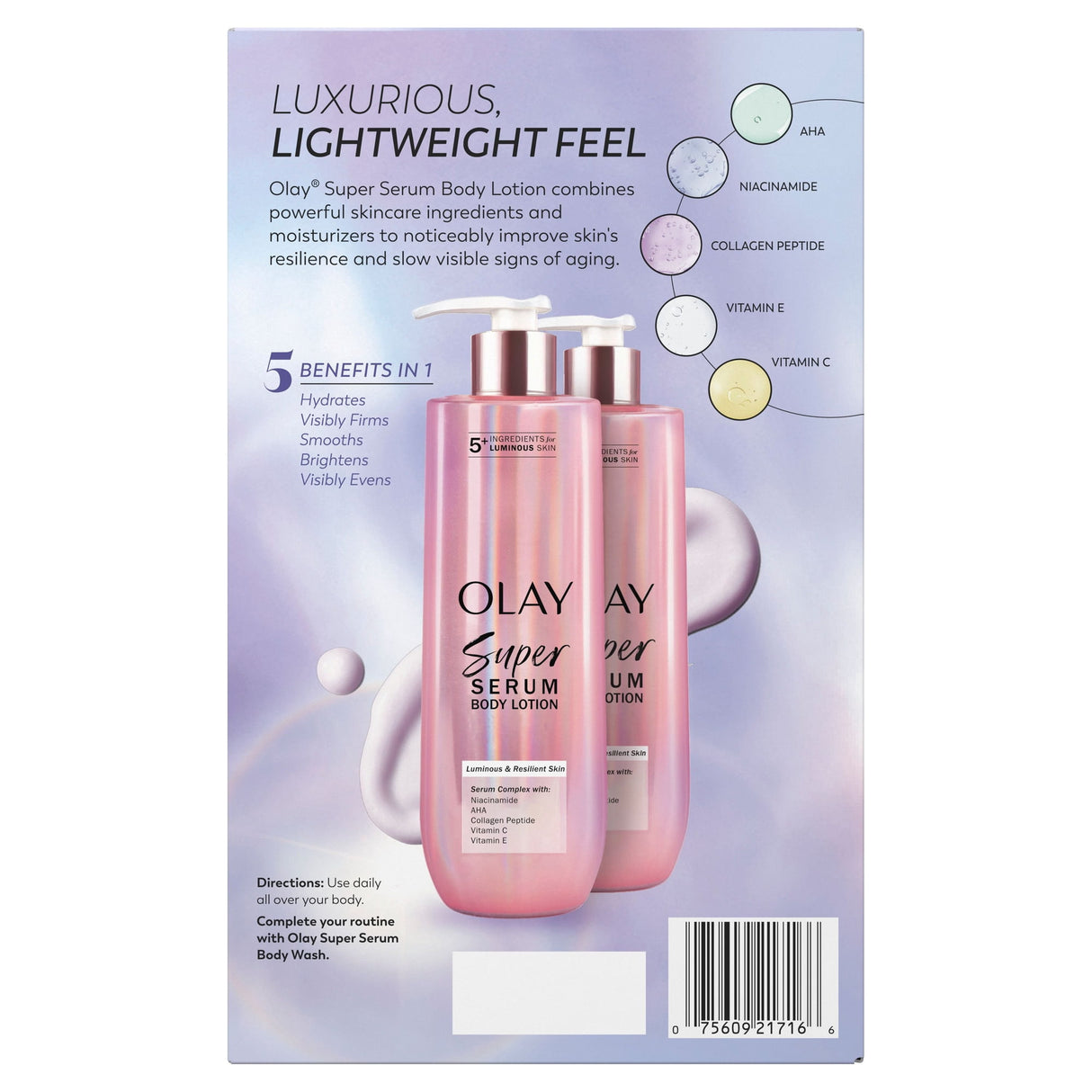 Olay Super Serum Hand and Body Lotion, 24hr Moisture (2 Pack)