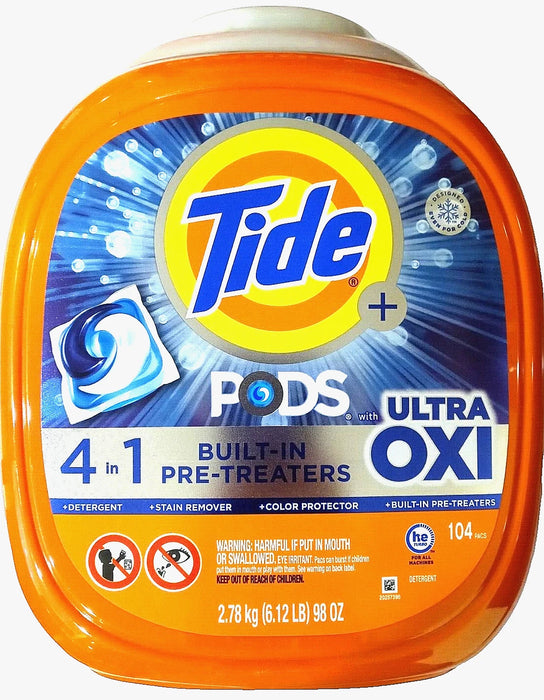 Tide PODS + Ultra Oxi Liquid Detergent Pacs (104 pacs)