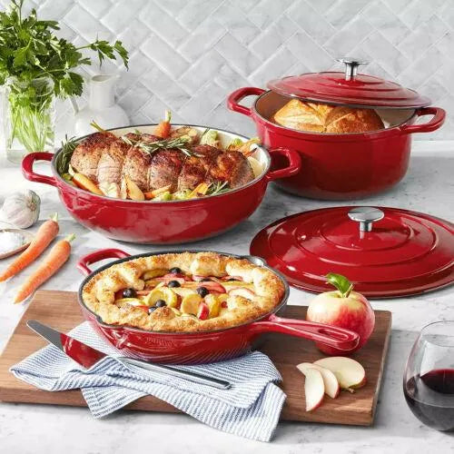 5-Piece Enamel Cast Iron Set - ShopUSA - Kenya