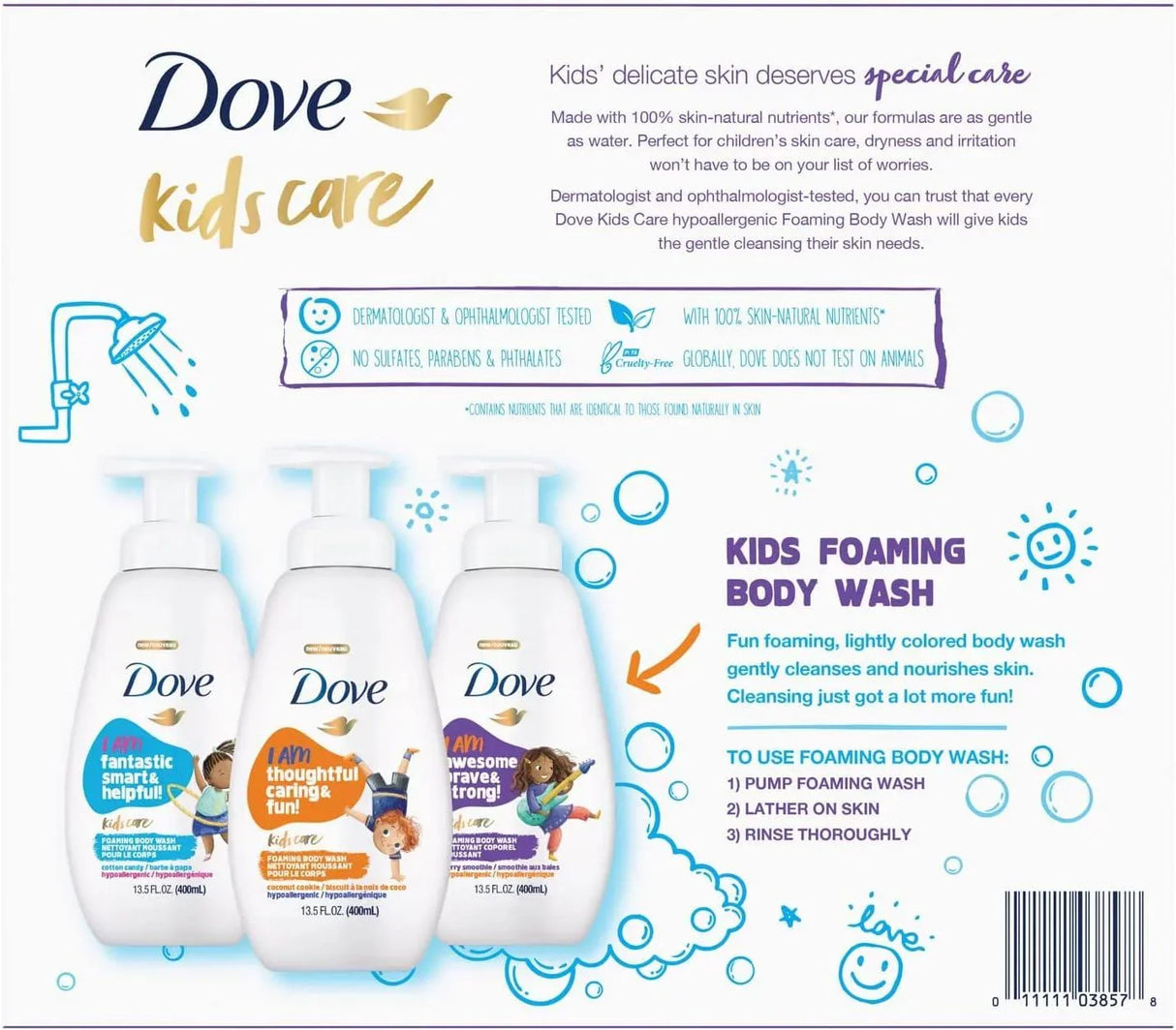 Dove Kids Care Foaming Body Wash, Variety Pack (13.5 fl. oz, 3 pk.) - ShopUSA - Kenya