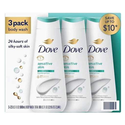 Dove Nourishing Body Wash, Sensitive Skin (Pack of 3) - ShopUSA - Kenya
