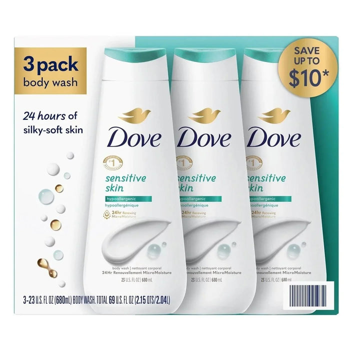 Dove Nourishing Body Wash, Sensitive Skin (Pack of 3) - ShopUSA - Kenya