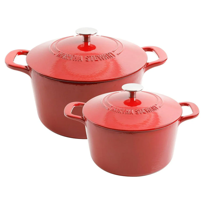 Martha Stewart 4-Quart and 7-Quart Enamel on Cast Iron Dutch Ovens, 2 Pack - ShopUSA - Kenya
