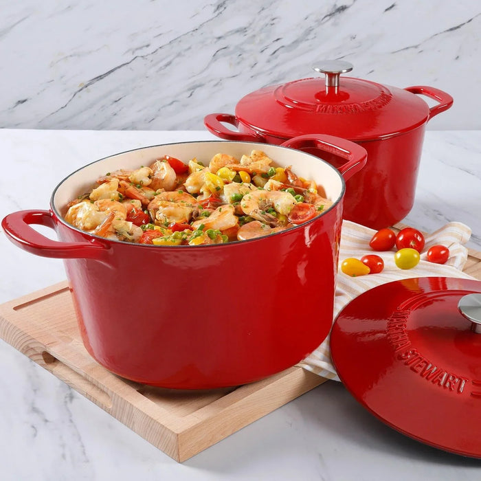 Martha Stewart 4-Quart and 7-Quart Enamel on Cast Iron Dutch Ovens, 2 Pack - ShopUSA - Kenya