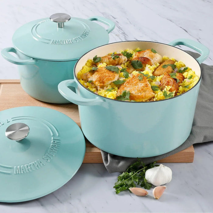 Martha Stewart 4-Quart and 7-Quart Enamel on Cast Iron Dutch Ovens, 2 Pack - ShopUSA - Kenya