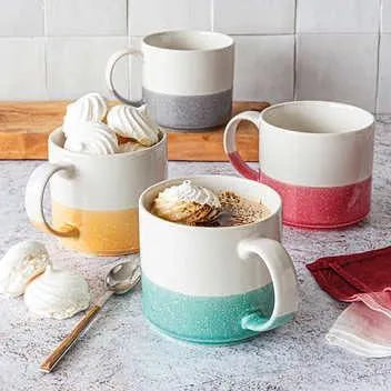 Over & Back: Porcelain Mugs Set, 4 pcs - ShopUSA - Kenya