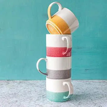 Over & Back: Porcelain Mugs Set, 4 pcs - ShopUSA - Kenya