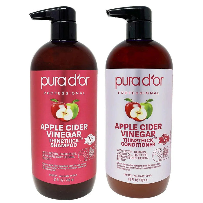 PURA D’OR Apple Cider Vinegar, Clarifying and Detoxing Shampoo & Conditioner - ShopUSA - Kenya