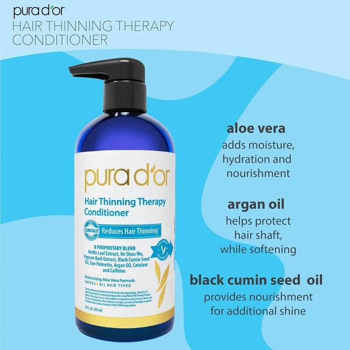 PURA D'OR Hair Thinning Therapy Shampoo and Conditioner - ShopUSA - Kenya