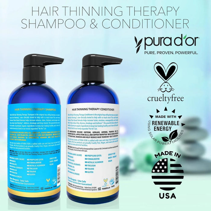 PURA D'OR Hair Thinning Therapy Shampoo and Conditioner - ShopUSA - Kenya