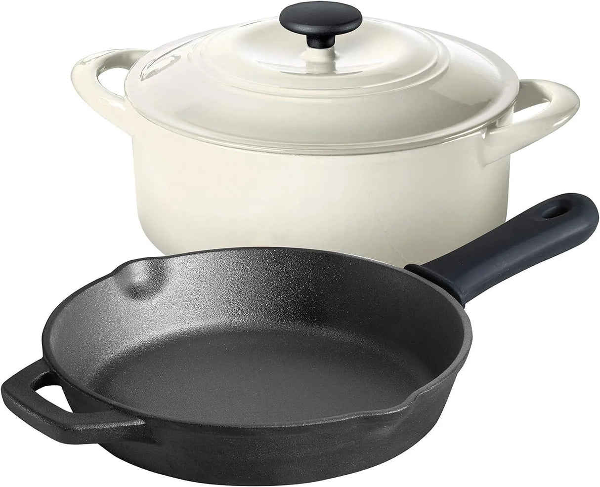 Tramontina 3-Piece Cast Iron Cookware Set, Latte - Front