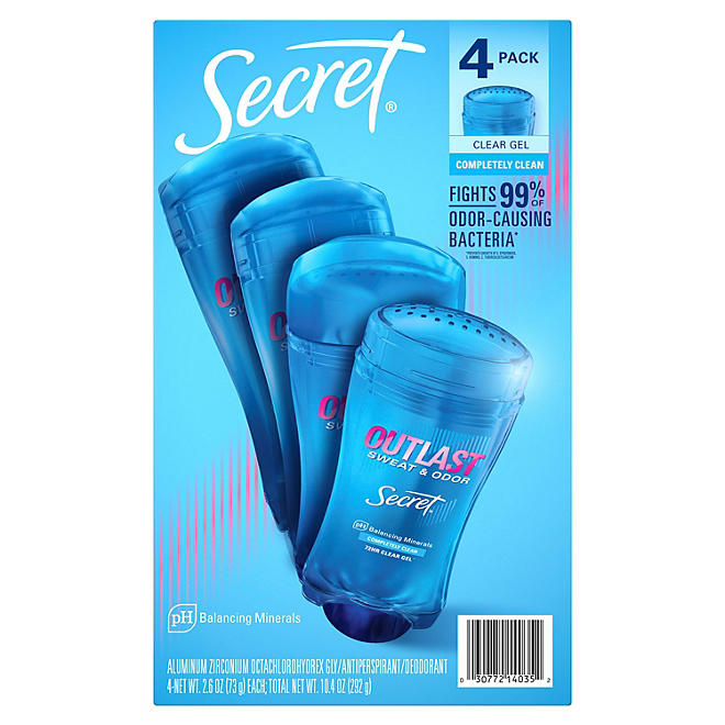 Secret Outlast Clear Gel Deodorant (4 pk.)