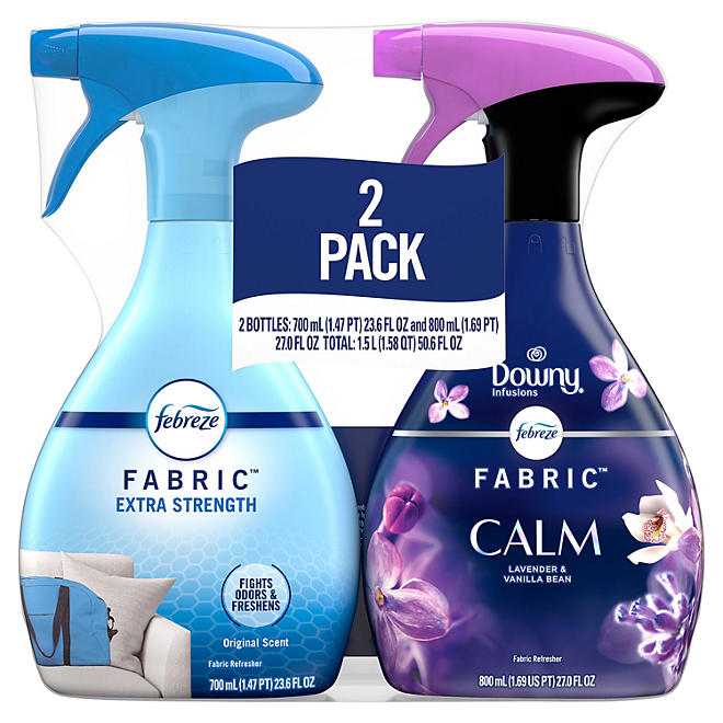 Febreze Extra Strength and Downy Fabric Spray, Original Scent and Calm,2pack