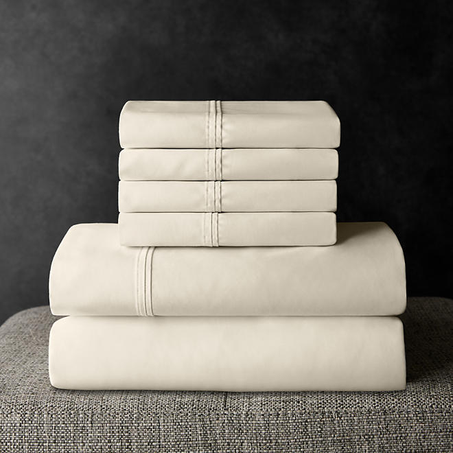 6 Piece 700 Thread Count Queen Size Bed Sheet Set