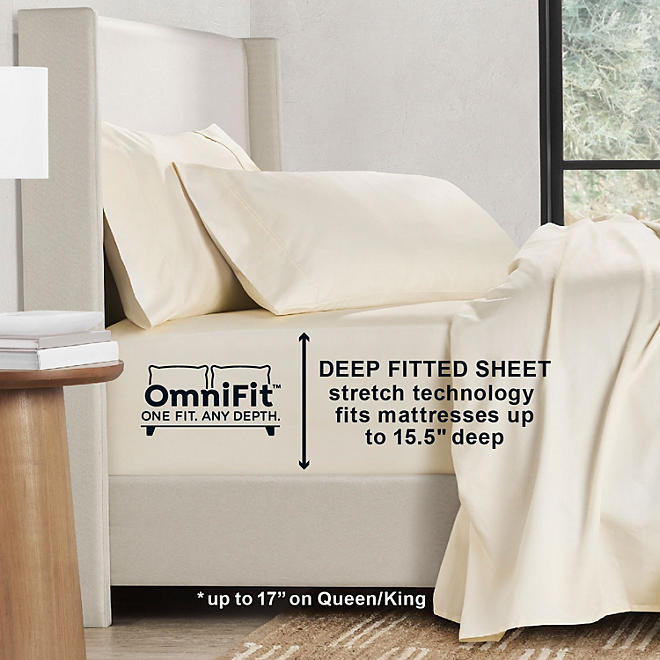 500 Thread-Count Performance King Size Solid Sheet Set,