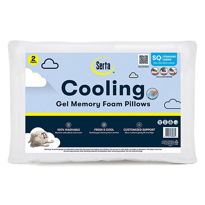 Serta Gel Memory Foam Cluster Pillows (Assorted packaging)