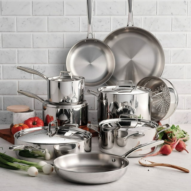 Tramontina Boston Tri-Ply Clad Stainless Steel 14-Pc Pots Cookware Set