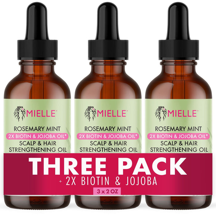 Mielle Rosemary Mint Scalp & Hair Strengthening Oil, 3 pk.