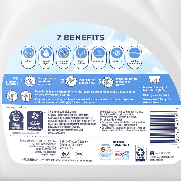Downy Free & Gentle Liquid Fabric Softener, for sensitive skin