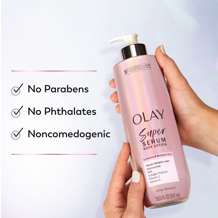 Olay Super Serum Hand & Body Lotion  , 24hr  Moisture (2 Pack)