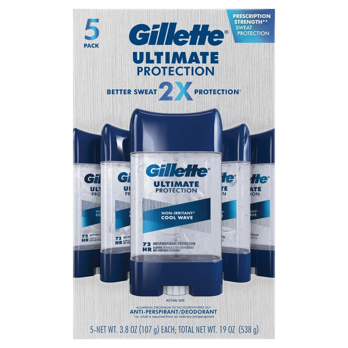 Gillette Ultimate Protection  2X Antiperspirant (Non-Irritant),  5-pack