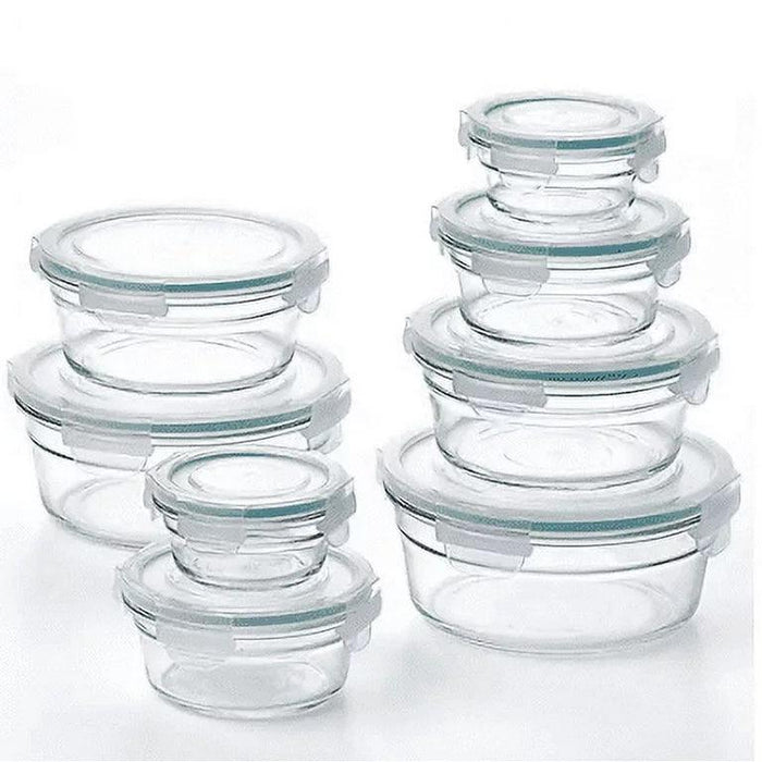 16-Piece Round Shape Glass Food Storage Set by Glasslock - ShopUSA - Kenya