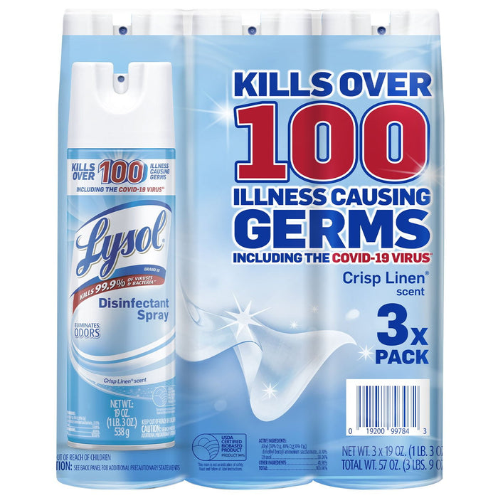 Lysol Disinfectant Spray, Crisp Linen  3 pk.