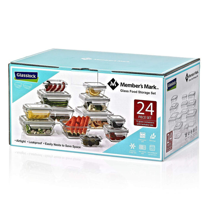 24-Piece Glass Food Storage Set by Glasslock - Shop USA - Kenya
