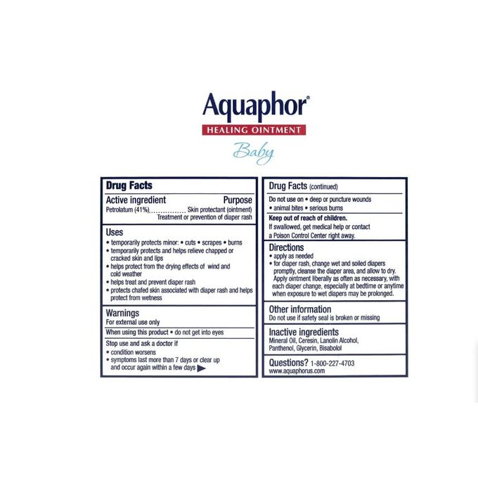 Aquaphor Advanced Therapy Baby Healing Ointment .