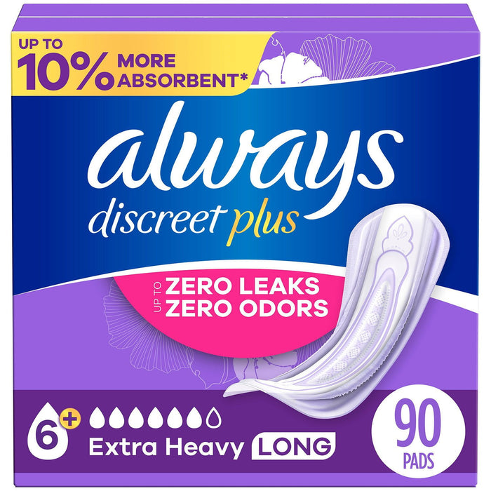 Always Discreet plus Incontinence Pads for Women, (choose size)