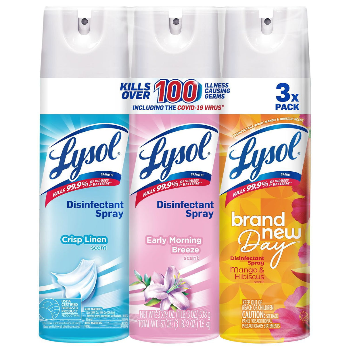 LYSOL Disinfecting Spray,  Assorted Pack (3 pack)