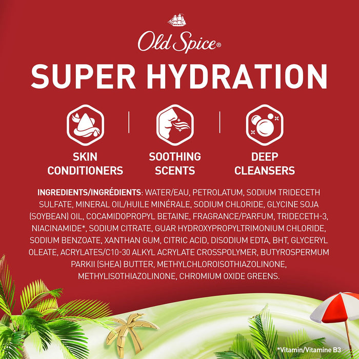 Old Spice Gentle Man's Super Hydration Body Wash, 2pk.